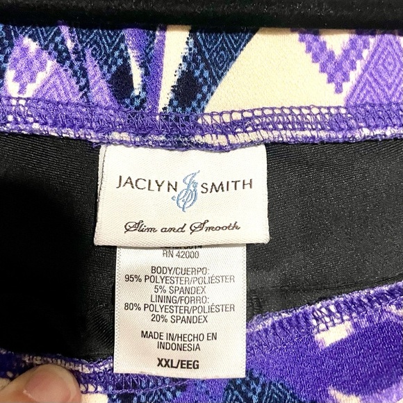 JACLYN SMITH FLORAL PURPLE MIDI SKIRT SUMMER SPRING OFFICE SIZE XXL - Picture 6 of 8